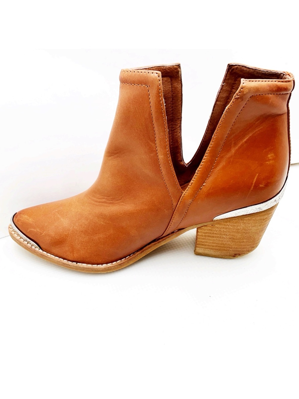 {Jeffrey Campbell} Cognac Cromwell Leather Boots - Picture 13 of 15